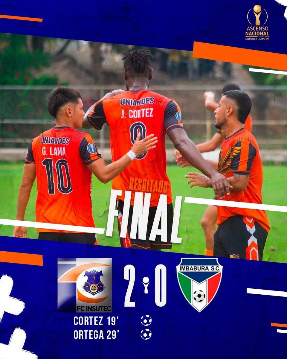 fcinsutec's tweet photo. Fin del partido🔥
FC INSUTEC 2️⃣ IMBABURA SC 0️⃣
+3 puntos😎 https://t.co/FU65AVyqwE