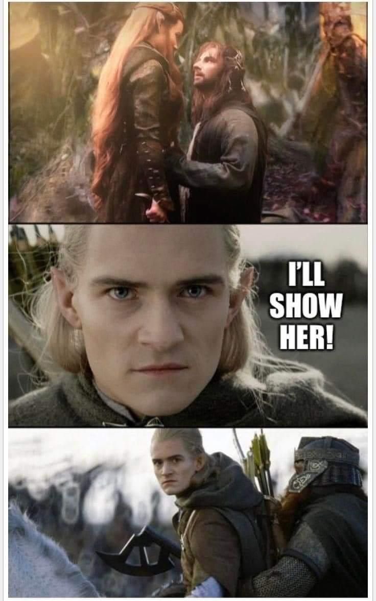 TheLOTRMemes's tweet photo. Legolas got his revenge https://t.co/AvxCw5Q0Xo