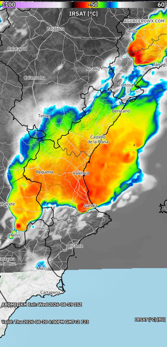 Valencia_WX's tweet photo. 🚨 AVISO METEOROLÓGICO: Riesgo de tormentas severas mañana en la Comunitat Valenciana

Volvemos a insistir: la atmósfera viene cargada y esperamos fenómenos localmente violentos.

Principales amenazas:

💨 Viento: El factor más peligroso. Rachas que pueden superar los 100 km/h.

🧊 Granizo: Tamaño significativo, con posibilidad de 4-5 cm si cuaja alguna supercélula.

Cronología prevista en 2 tandas:

🔴 Tanda 1 (14:00 - 18:00 h) | LA MÁS ADVERSA: Afectará al interior de Alicante e interior sur de Valencia, desplazándose con fuerza hacia el litoral sur y extremo sur del litoral norte de Valencia.

🟡 Tanda 2 (20:00 - 23:00 h) | Más débil según modelos: Se iniciará en el interior sur de Valencia para salir por el litoral sur de Valencia y norte de Alicante.

(Por la mañana no se descarta algún núcleo disperso e impredecible en cualquier punto de la CV, aunque la probabilidad es baja).

Consulta los modelos actualizados en https://t.co/HwV512KnA0

🎟️ Descuento con el código: VALENCIAWX20
