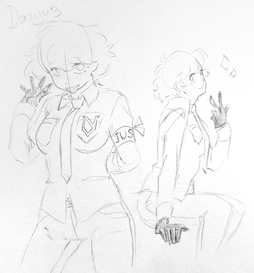 Uliyna201's tweet photo. I love my swap AU. I just swapped Juiz and Fuuko, and Victor and Andy.
I have a concept for advancing the plot, but I just  had to reverse the activation of the girl's abilities #undeadunluck https://t.co/RRwodijqf5