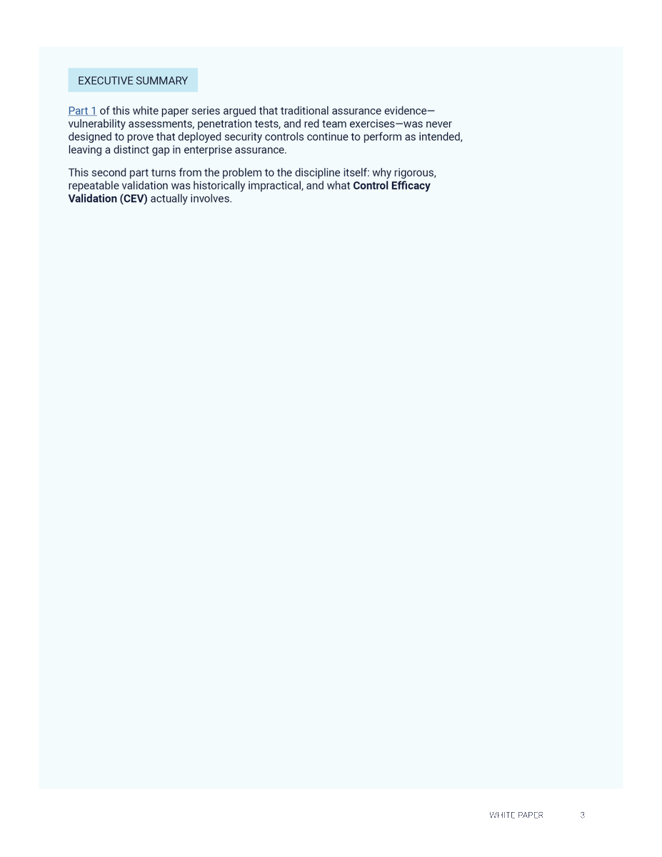 nss_labs's tweet photo. In Part 1 of our White Paper Wednesday series, we introduced the term 'Control Efficacy Validation.'

Part 2 defines what it means and why historically, despite a clear need for it, enterprises have not employed it. (Hint: Time, $, and complexity)

📄Read the full white paper: https://t.co/uAk5Sb5W4P