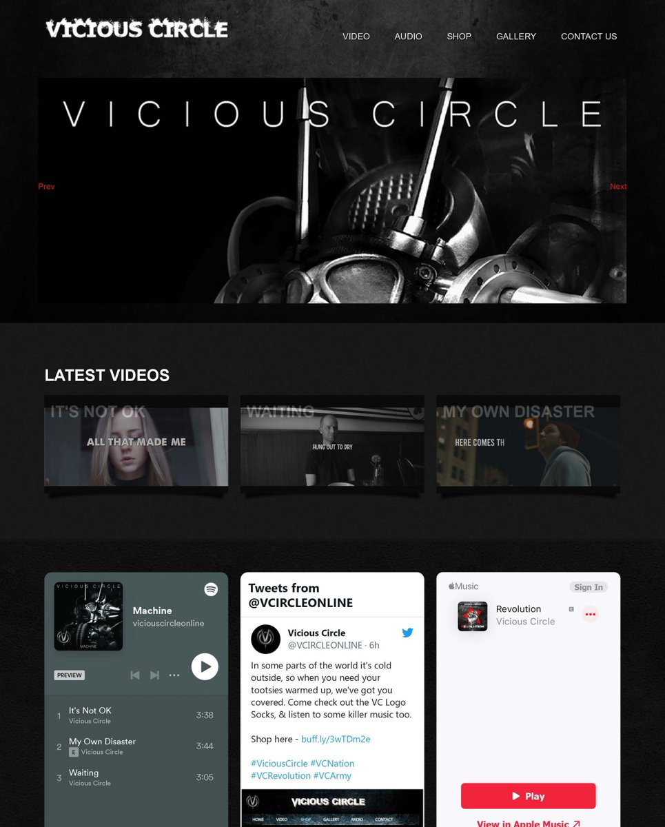 VCIRCLEONLINE's tweet photo. So come visit our new updated website, where you'll find all of our videos, songs, demos, and our online store and all of it works on mobile as well.

Online - https://t.co/RFre3n6cSG

#ViciousCircle #VCNation #ViciousCircleOnline #VCArmy https://t.co/6ACr5nP2AX