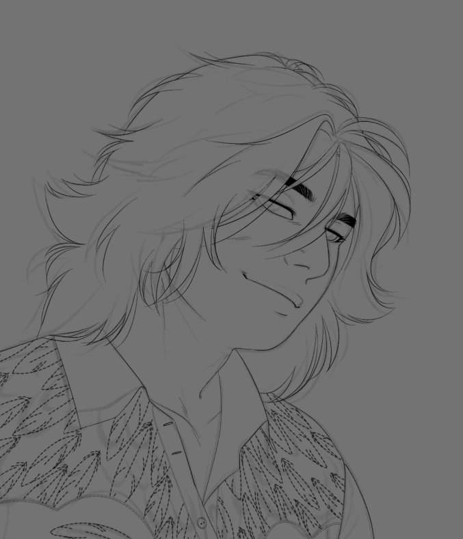 breadly_art's tweet photo. Sorry for the long absence. I've been immersed in irl work for over a month now. But updates are coming! A couple of new arts and the second chapter of the cowboy fanfic, which I want to release before the end of August. At least I hope so...
And here is a WIP🪶 https://t.co/BhMutkVNlC