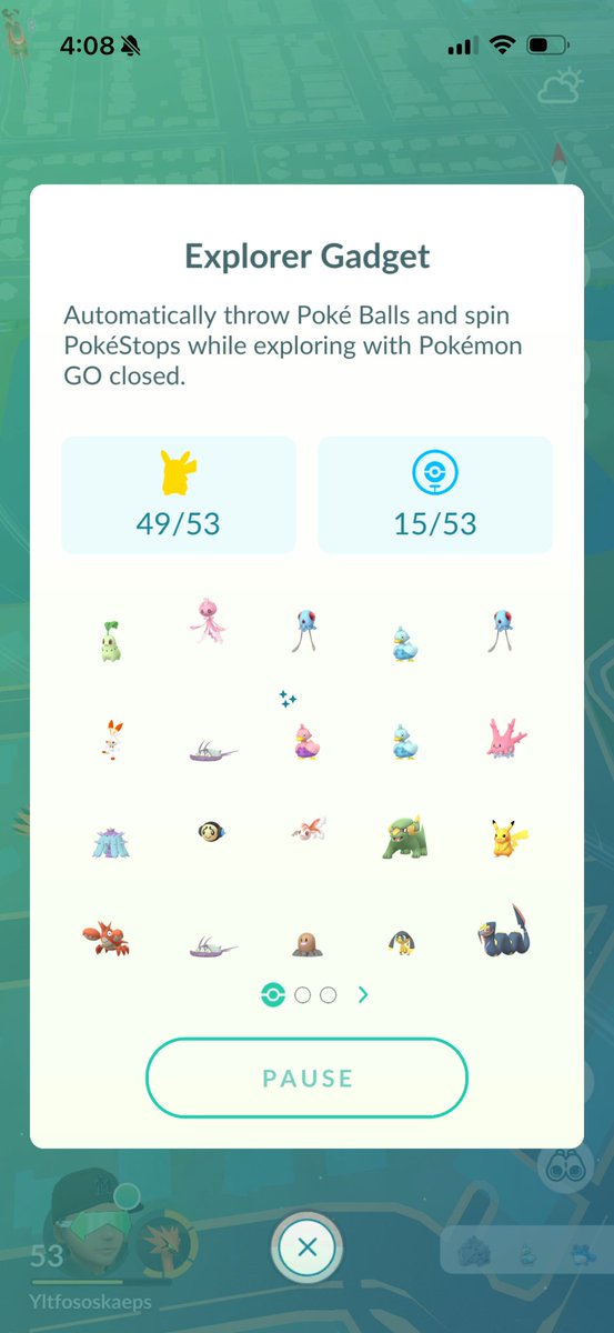 AbeAltamar's tweet photo. I’ve got a shiny with the explorer gadget on Pokemon go !!! https://t.co/8iVNSQTqjW