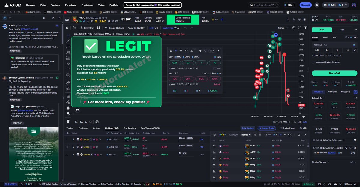 AutorunAlert's tweet photo. 🚀 New token! Check the ANALYSIS! (Screenshot)

$mCAT
3z7fAafVkrZc5rrMVmpK1NXjR8xSDwRCEgD3qLrVpump

🏆 I use Axiom Trade – https://t.co/RA7mKTYEL9
📌 For more info, check my profile. https://t.co/mSuWTtqHAI
