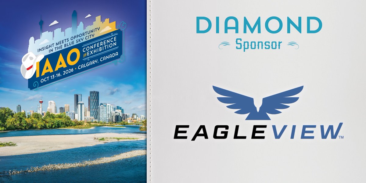 IAAOHQ's tweet photo. Special thanks to #IAAO2026 DIAMOND SPONSOR @EagleViewTech for their support! The #IAAO Annual Conference is Oct. 13-16 in Calgary, Canada. Register for the Annual International Conference on Assessment Administration today at https://t.co/JwMGpevw3j https://t.co/LwSbfECjyH