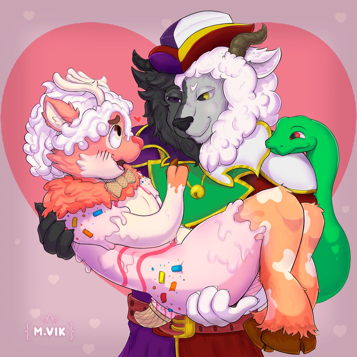 MVikt4's tweet photo. Another commission featuring these two! 💕
✨ I never get tired of drawing them!

#furry #digitalart #commissionㅤ https://t.co/yH2iBENibV