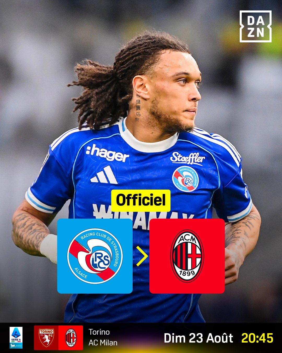 OFFICIEL | Diego Moreira quitte Strasbourg pour l’AC Milan. 👋🇧🇪...