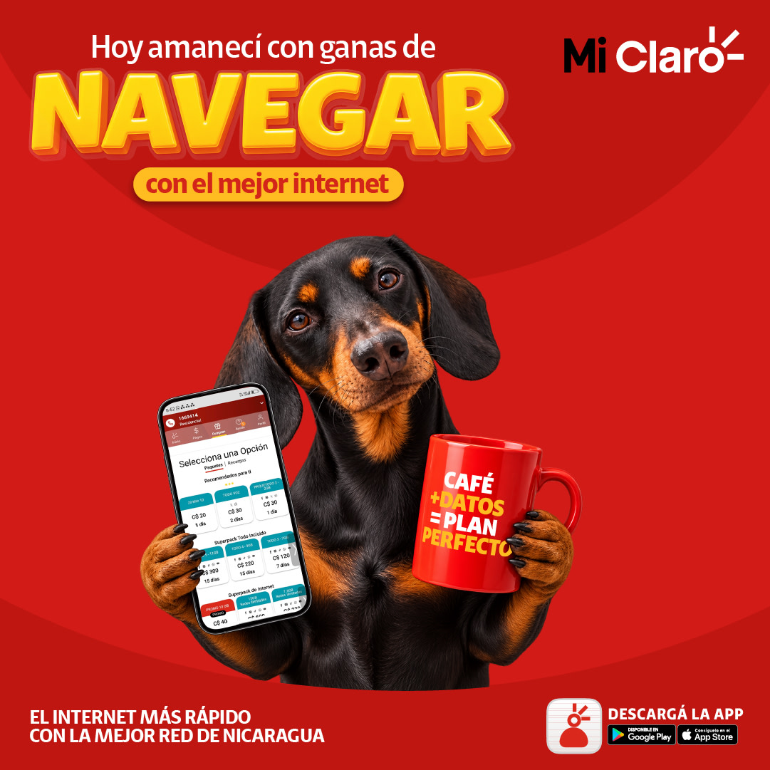 ClaroNicaragua's tweet photo. Hay tardes que solo piden dos cosas: un buen café y una buena conexión.
Y si ya tenés una, ¿por qué no tener la otra?
Entrá a Mi Claro App,
https://t.co/ndFfKNRk0n
activá tu #Superpack y empezá el día conectado. https://t.co/YYKaYiti8Y