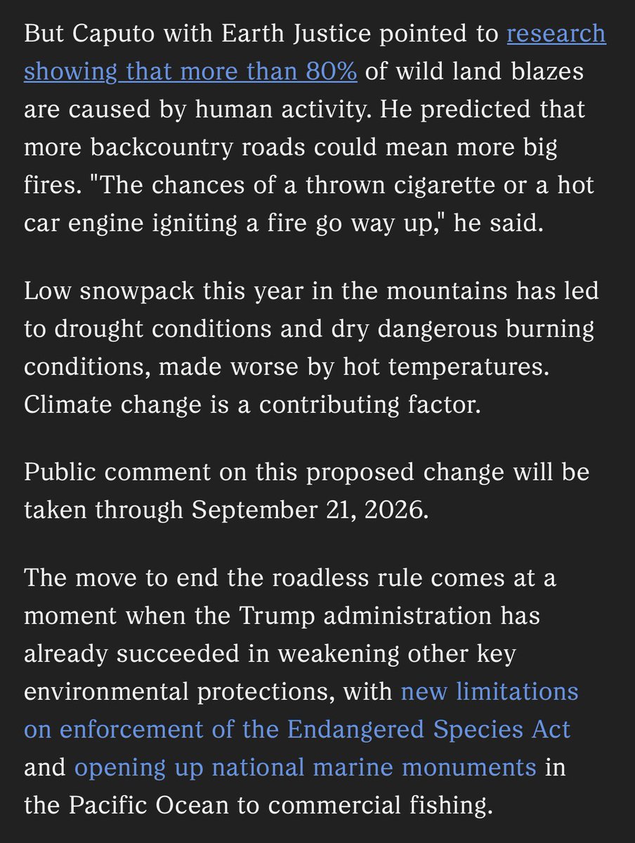 footnotes2marx's tweet photo. let’s see how conservatives are handling conservation!
oh right, they don’t value a thing that can’t be incorporated into or instrumentalized by capital, accumulation, and profit, whether it’s nature, technology, or people. https://t.co/81wy65WnXt