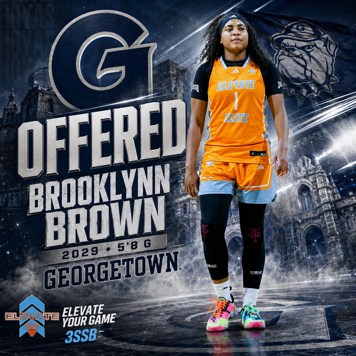 Elevate_Elite's tweet photo. Congrats to 2029 5'8 G Brooklynn Brown (@Brooklynn2029) on picking up an offer from @GeorgetownWBB today! ⏫️🚀📈 #3SSB #3StripeLife #EYG https://t.co/qCcJz8bLCX