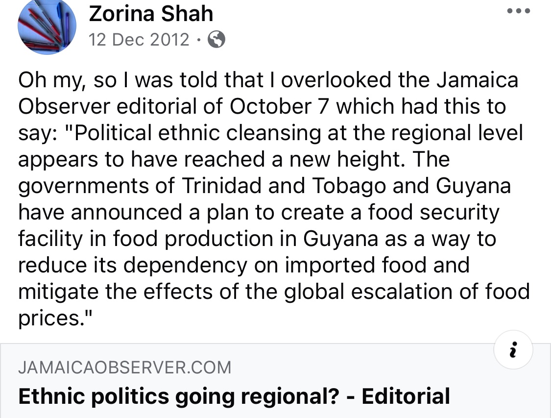 zedshah512's tweet photo. @DalveyG The Jamaica Observer in 2012. The editorial is no longer online. https://t.co/8OwHIQmmwQ