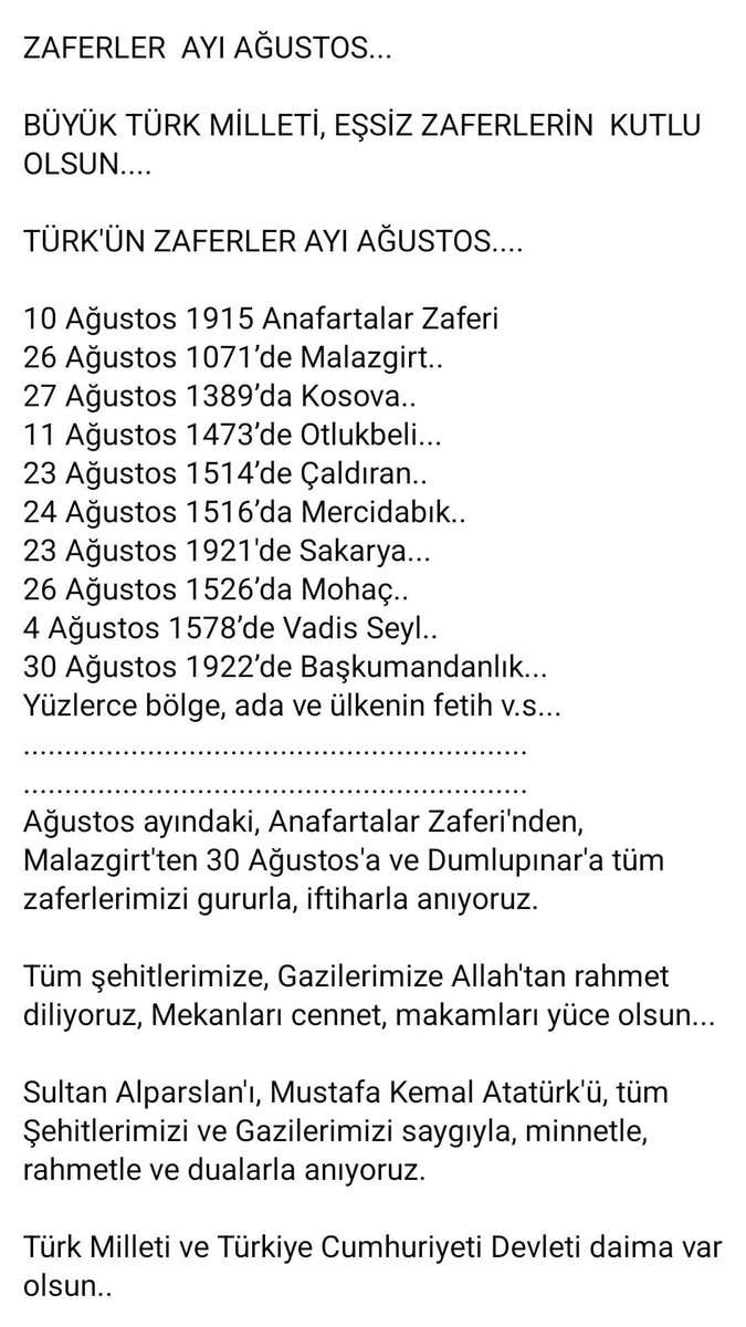 sbahattin's tweet photo. Türk'ün Zaferler Ayı kutlu olsun. https://t.co/PQ4QRSCofx