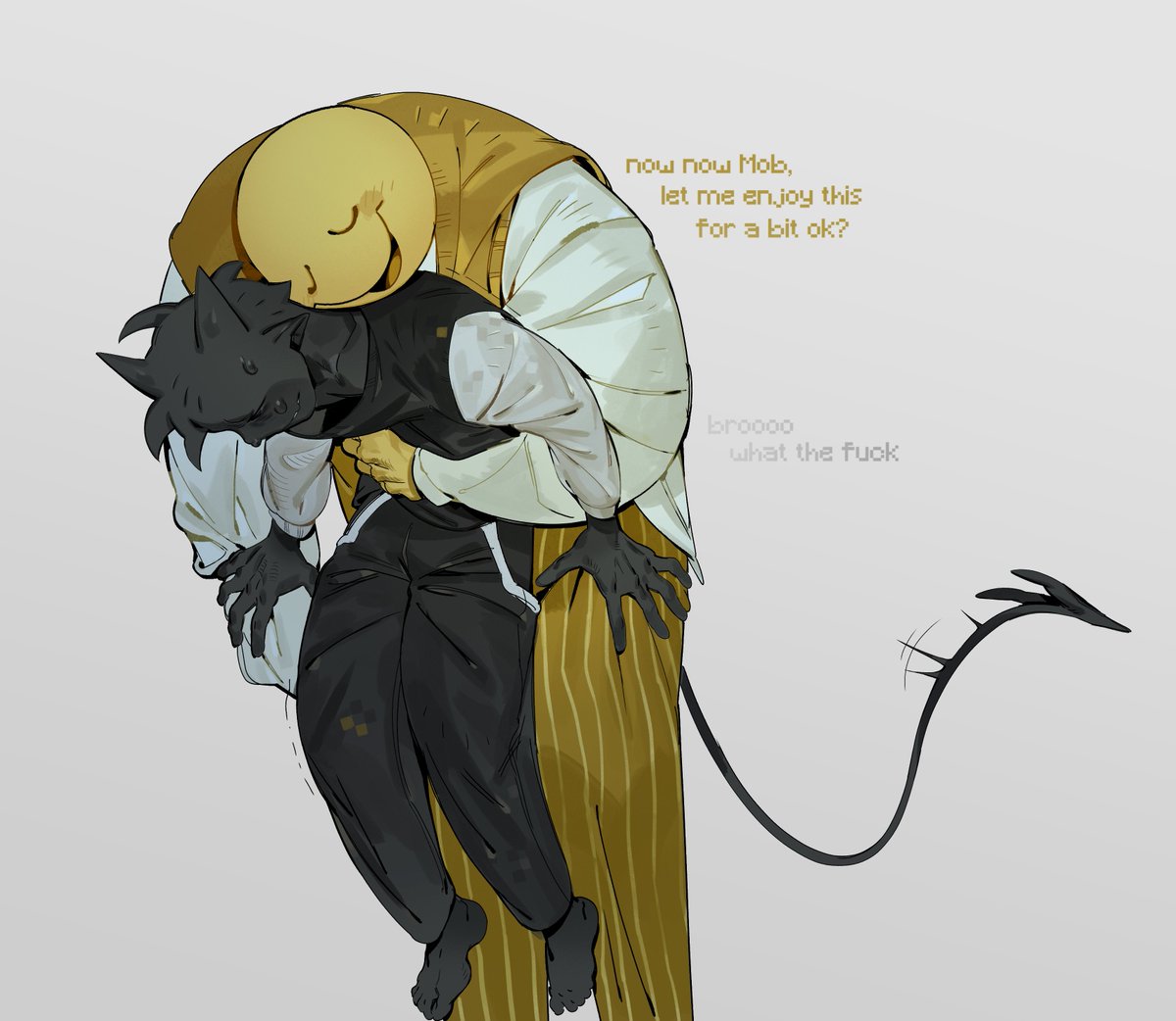 ScarsMarks's tweet photo. idk au where twixxel never got killed but mob still game overed himself so twixxel is all that v has left of mob i guess idk https://t.co/Aq2FdhbbJh