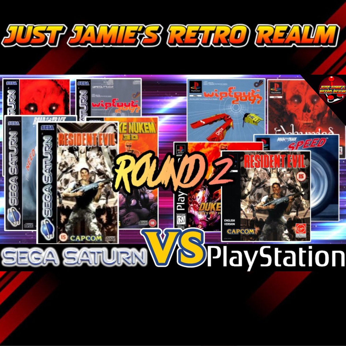 justjamie1983's tweet photo. Today, we are going head to head again with OG PlayStation and Saturn and putting some popular games to the test against each other side-by-side. Which system looks better?
https://t.co/8ymKIKuWJF
#segasaturn #playstation1 #emulator #justjamie https://t.co/V1AtQqFWDs