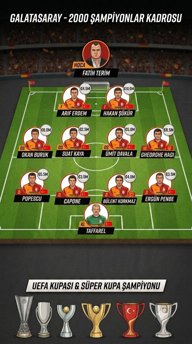BUZSP0RTS's tweet photo. Galatasaray'ın 2000 Kadrosu Süper Lige kaç yıl Ambargo Koyardı sizce ?

#Galatasaray #UEFA #superlig https://t.co/RRGGmmu8Xb