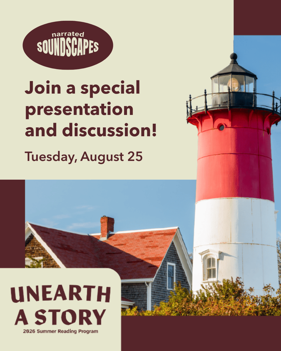 PerkinsLibrary's tweet photo. Join a special presentation of our Cape Cod Audio Soundscape episode followed by a discussion with Cape Cod National Seashore Ranger Aleutia Scott! 🐚

🗓️ Tuesday, Aug 25
🕒 3 p.m.
📍 Zoom room

Leave a message at the Tele-Fun mailbox to be sent the Zoom link: 617-972-7272 https://t.co/Wb8fkABGCV