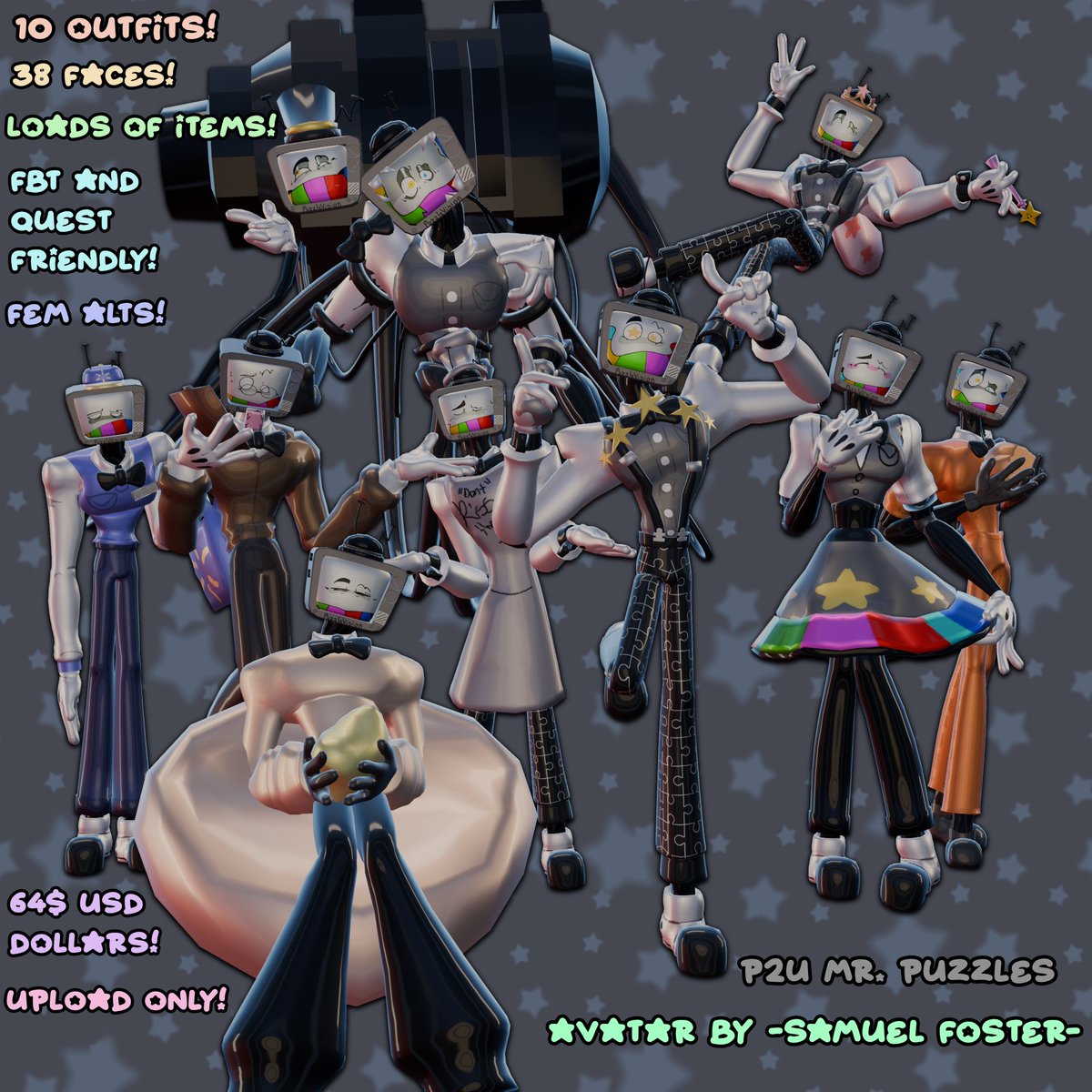 ArtisticDorky's tweet photo. Hope your hungry for another Mr. Puzzles P2U avatar! :D
You can find more information in my discord server!

https://t.co/ZxfO9FNiYC 
#vrchatavatar #Blender #mrpuzzles #smg4 #3dmodel #P2U https://t.co/OlHH6LZzBF