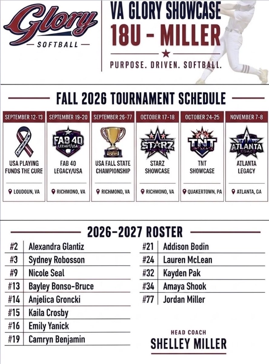addibodin21's tweet photo. I’m so exited to announce that I’ve joined Va Glory 18u Miller! Can’t wait to get this season started with these talented girls! https://t.co/FOrvmB9D5T