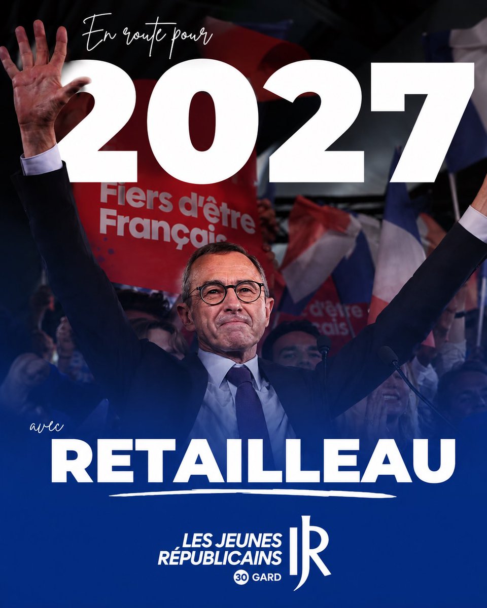 JeunesRepsGard's tweet photo. 🇫🇷 En route pour 2027, avec Retailleau.

Une droite qui assume ses convictions, qui défend l’autorité, la liberté et l’identité de la France.

2027 se prépare dès maintenant. 🇫🇷

#retailleau #pourlafrance #lesrépublicains #France https://t.co/qkd2F6Y0DO