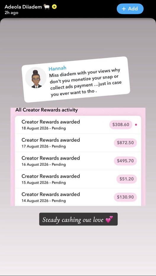 instablog9ja's tweet photo. Influencer Diiadem reveals how much she earns daily from Snapchat https://t.co/pkzmqaX5uq