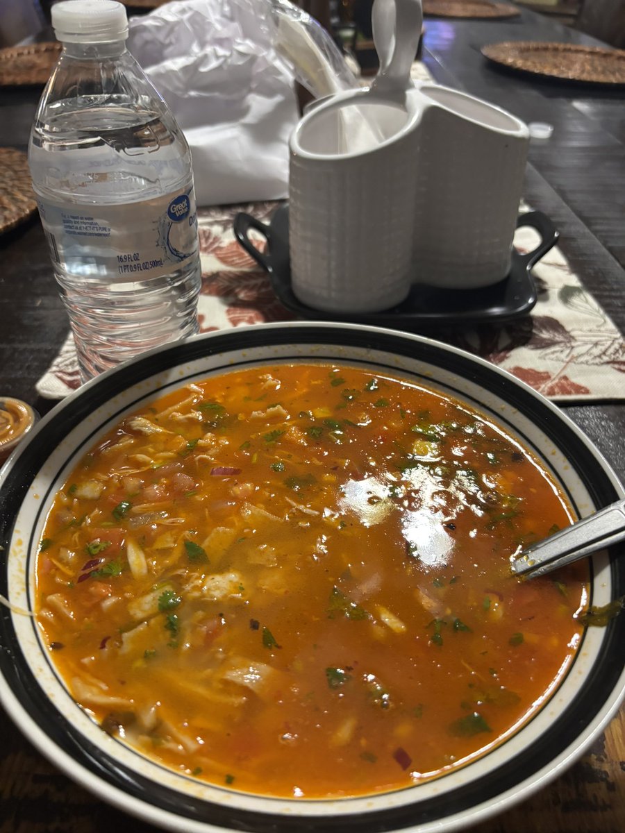 BingHimself's tweet photo. It doesn’t matter how hot it is outside—the tortilla soup from here is always delicious! 🍲😋 https://t.co/qzcm3tfZ0c
