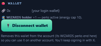 Tassat_'s tweet photo. @TheGodMurdoch There’s already a game doing this.

If you hold a Forgotten Runes Wizards Cult from the Runiverse collection, you get a buff on your account.

Just an idea for you guys, I hope everything goes well with the game's development. 🏴‍☠️🦜 https://t.co/eo360rJodd