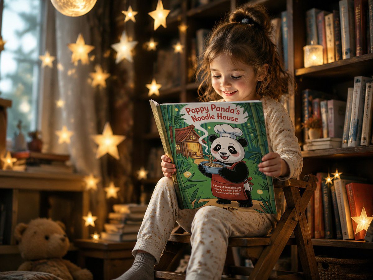 book___bloom's tweet photo. Big dreams start in small kitchens 🐼🍜

Poppy has one bowl, one recipe, and one big idea — a noodle house where the whole forest gathers.

“Poppy Panda’s Noodle House” 📖 out now, link in bio!

#ChildrensBook #Bookstagram #KidLit https://t.co/sEUPXUUwQt