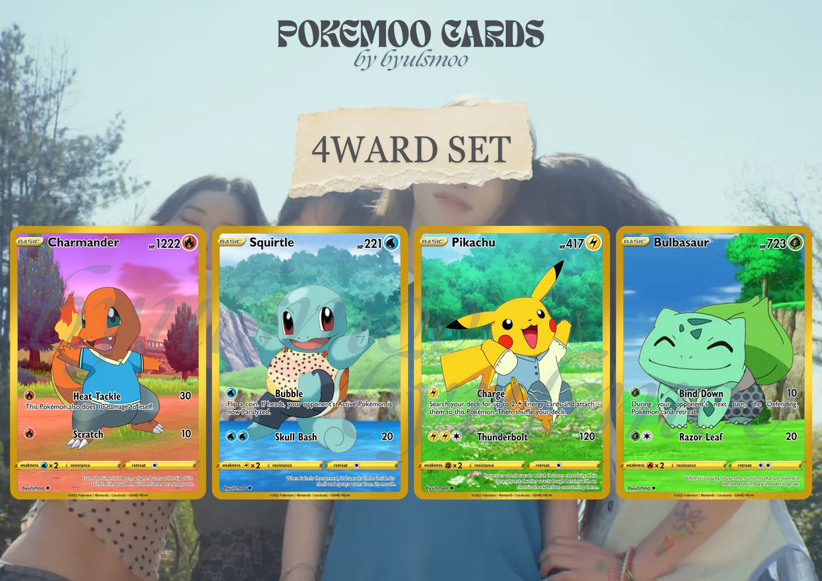 byulsmoo's tweet photo. Introducing: PokeMoo Card Packs!

1 card pack contains 7 cards (4-card set + 3 random cards shown below in replies)

Order now at our Labanos Market and also check out more cool stuff made by other Moomoos!
https://t.co/BGt77f5jmk

Pre-orders until  08/25 https://t.co/lfqPWSFbI8