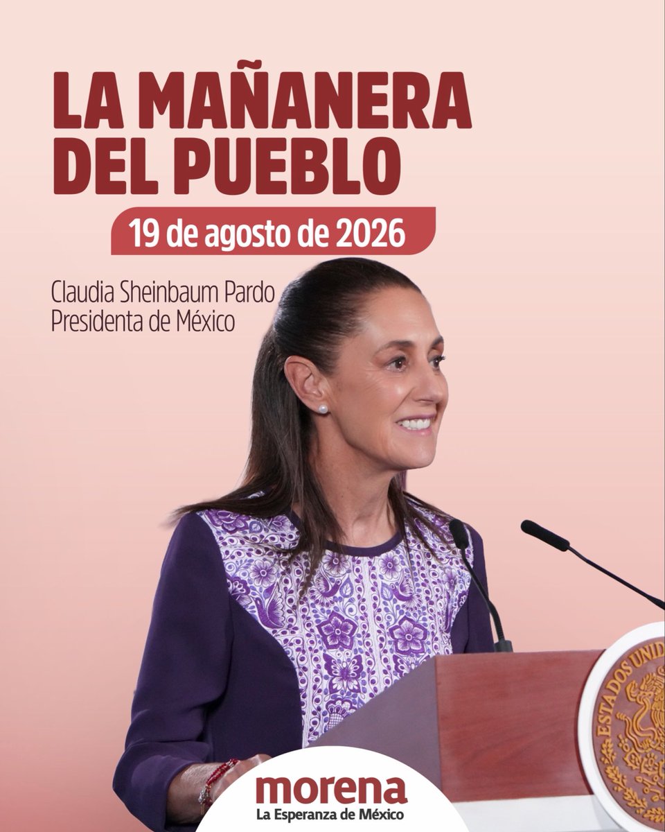 A_MontielR's tweet photo. Te compartimos el resumen de la #MañaneraDelPueblo de la Presidenta @Claudiashein. https://t.co/ftFByr5feB