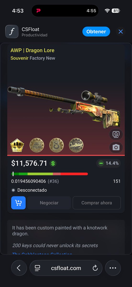 RadaconsedCs2's tweet photo. Imagine getting out of jail and seeing your Factory New souvenir item drop below 30k.
 That crazy 😭✨ https://t.co/jnPbq4lRNS