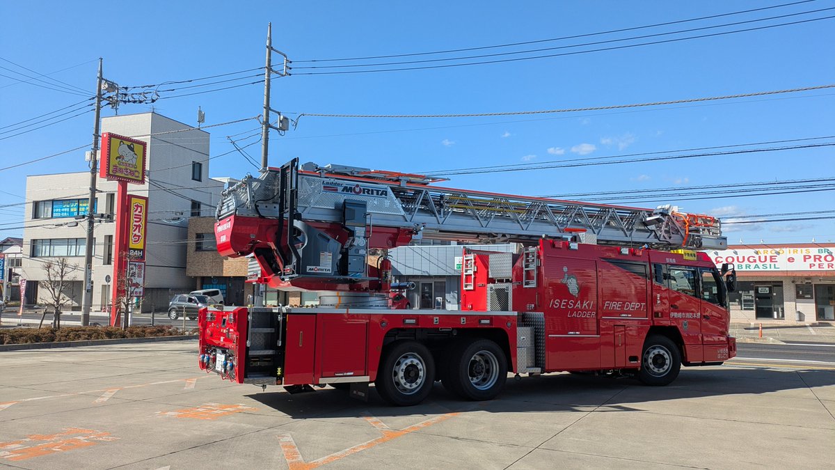 JOSO_FD_Love's tweet photo. 伊勢崎市消防本部
伊勢崎消防署
はしご車
今年の３月に配備された車両です https://t.co/DiEYBl2D8g