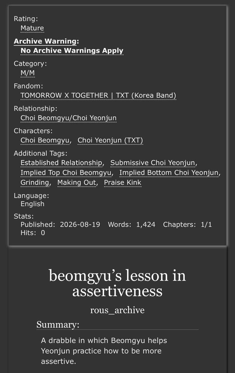 beomjunpillled's tweet photo. -> beomgyu’s lesson in assertiveness 

-> #bmjn drabble, rated m, making out, based off of this tweet

-> ao3: https://t.co/qk50XAnXyh https://t.co/RZOcyycfwT
