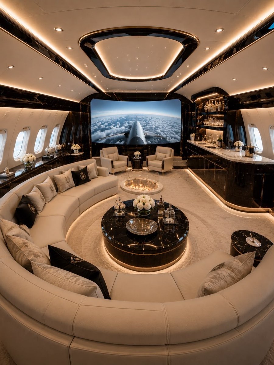 MANSIONPORN2's tweet photo. Most people’s dream house… is just the cabin of this jet.
Absolute opulence in the sky.
#PrivateJet #BillionaireLife #Luxury https://t.co/XcDvupDW9O