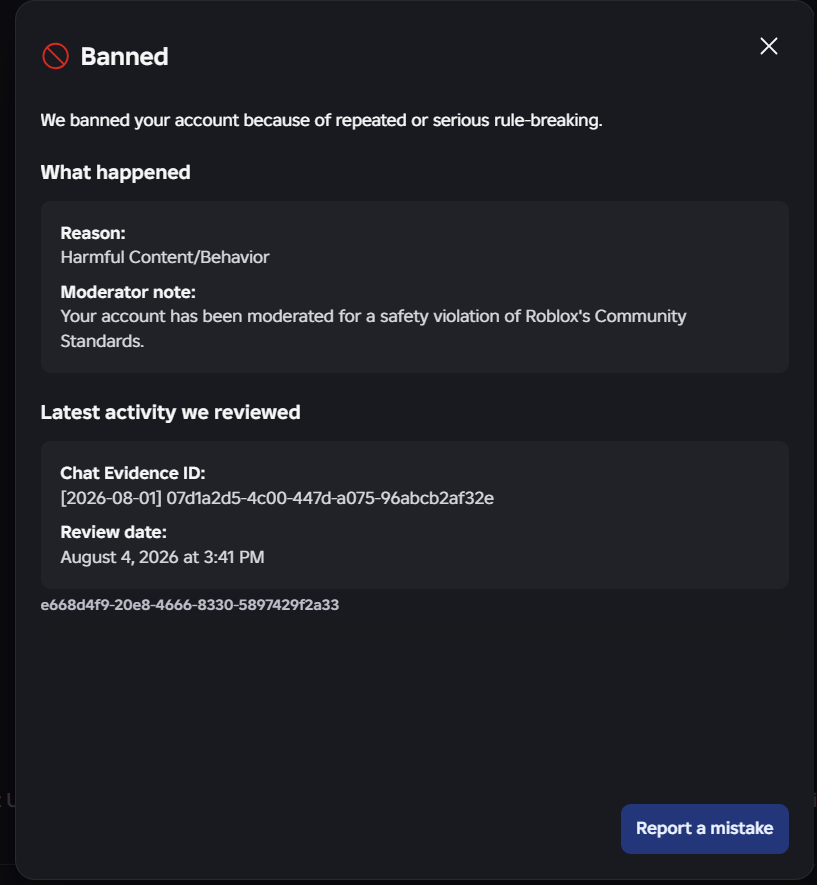 iloveodette67's tweet photo. Day 17 of @Roblox false perm ban
more info about my ban on my pinned

@Roblox's player count and stocks significanty dropped on July 31 due to the ban.
(Banned w/o any warning or info on risks of being banned.)

username: petplay_pro

#roblox #robloxban #robloxhelp #robloxsupport https://t.co/eQHnSGCfru