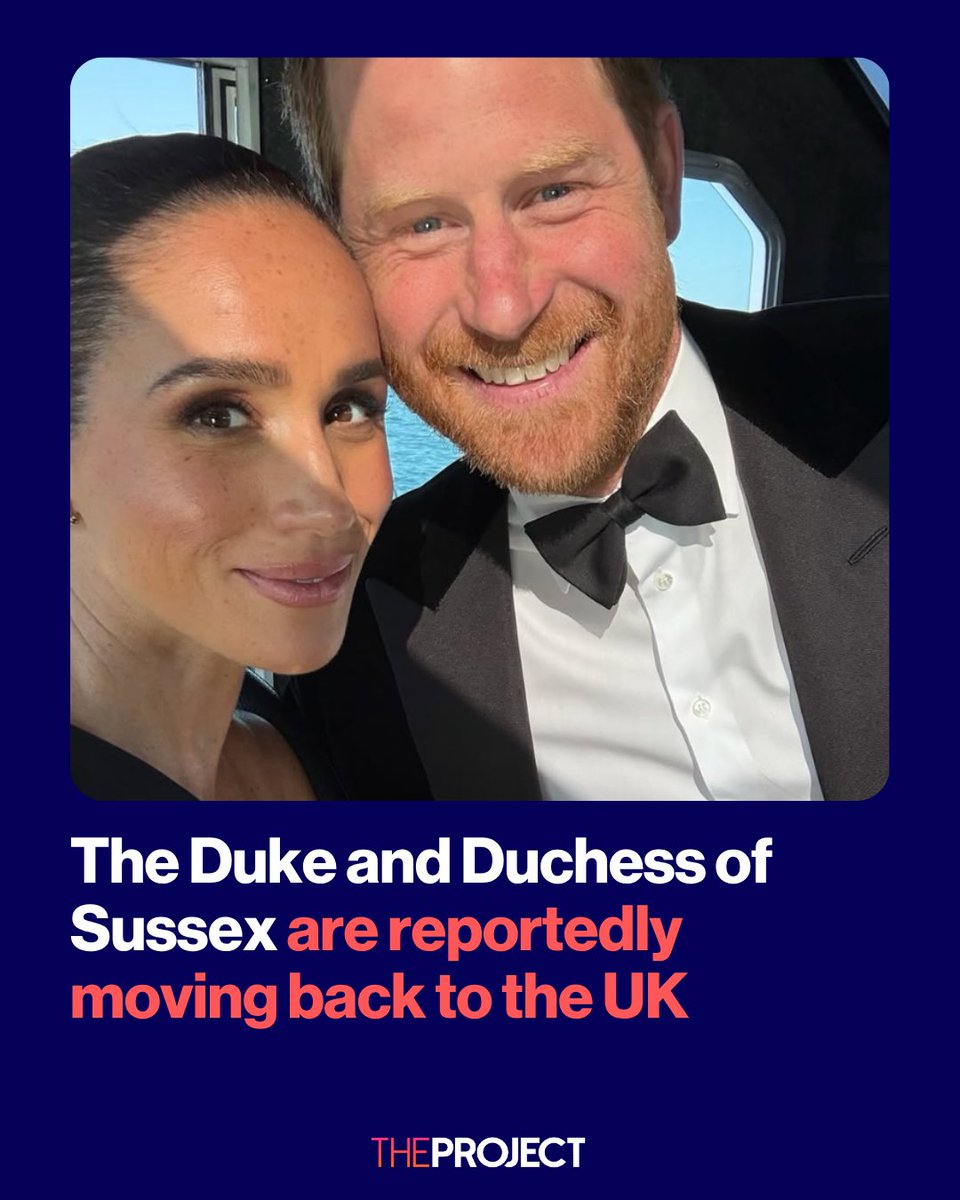 theprojecttv's tweet photo. Prince Harry and Meghan are reportedly preparing to move back to the UK with Prince Archie and Princess Lilibet, six years after stepping away from royal life and settling in California.

The family is expected to live in a private, non-royal home, with Archie and Lilibet set to begin school in Britain this September. Harry and Meghan are not expected to return to official royal duties.