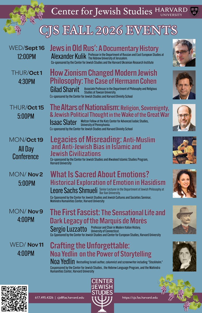 HarvardCJS's tweet photo. Mark your Calendar!
The CJS will host some exciting events in the fall of 2026
Please be sure to revisit our website for detailed, up-to-date information.
https://t.co/hkWGTMvD6F https://t.co/isMHJ1HDcv