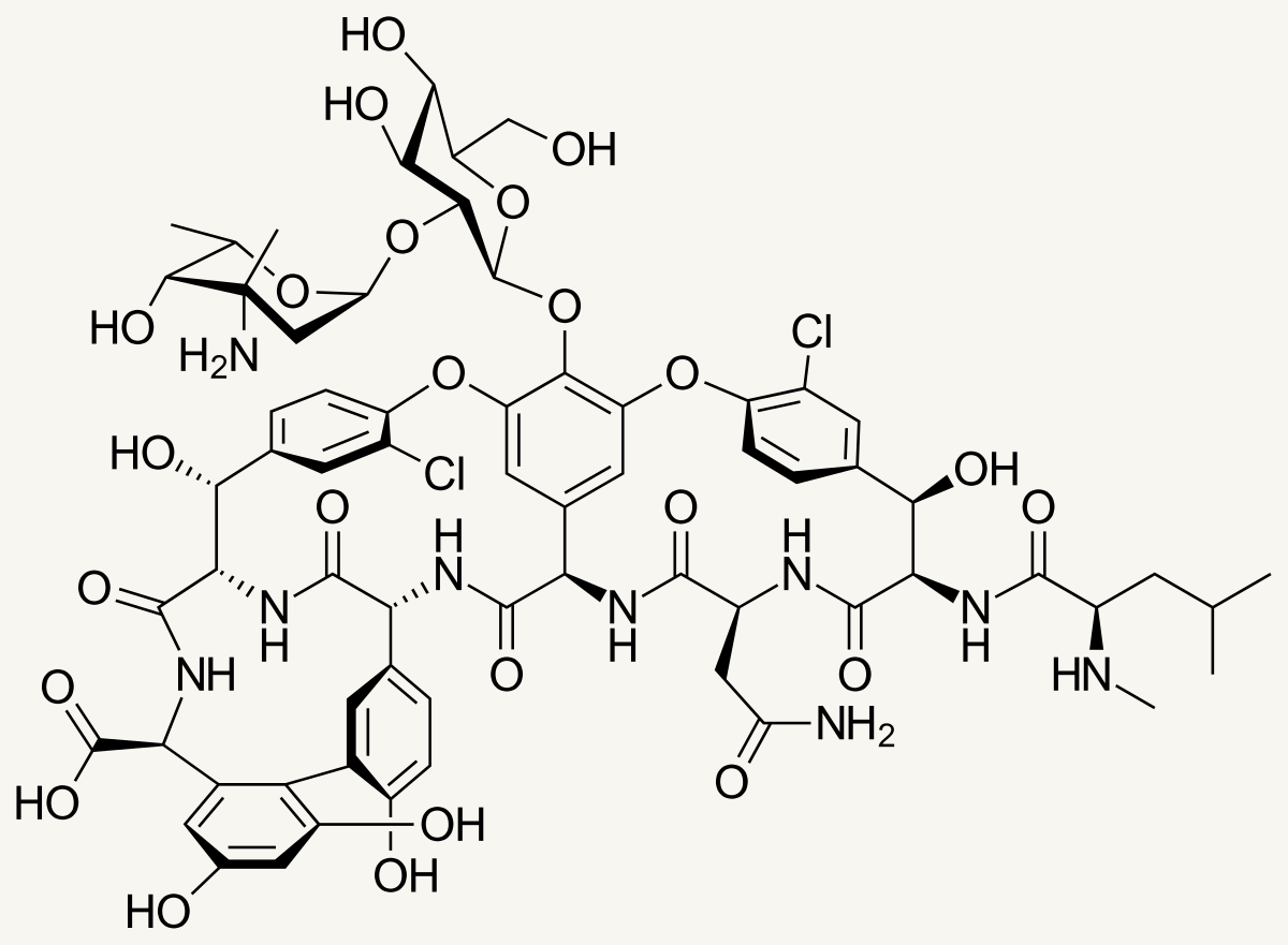 andrewwhite01's tweet photo. There is a wikipedia user named "Vaccinationist" who makes the most beautiful molecular drawings. I thought it was from some software layout, but the Vaccinationist does these flourishes (like rotating rings) that look so good. Here's vancomycin https://t.co/zrpnJB4Cic