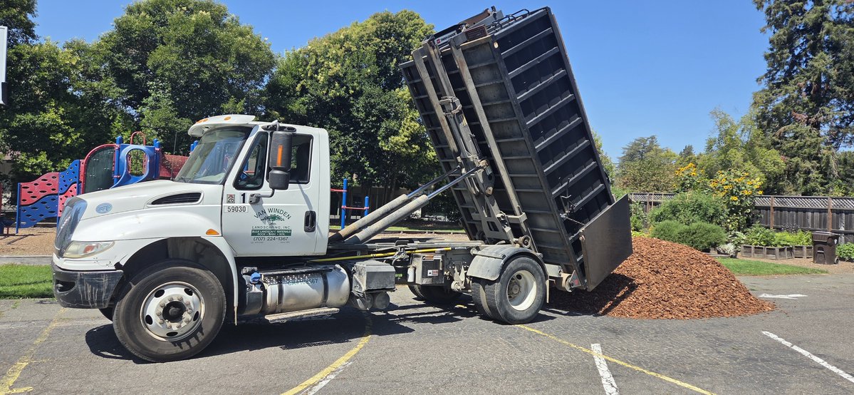 StMaxCathSchool's tweet photo. A huge shout-out to the good folks at Van Winden Landscaping, Inc. for coming through in a pinch with a friendly discount to provide playground bark in the nick of time. School starts tomorrow! https://t.co/b7Dr48V4np