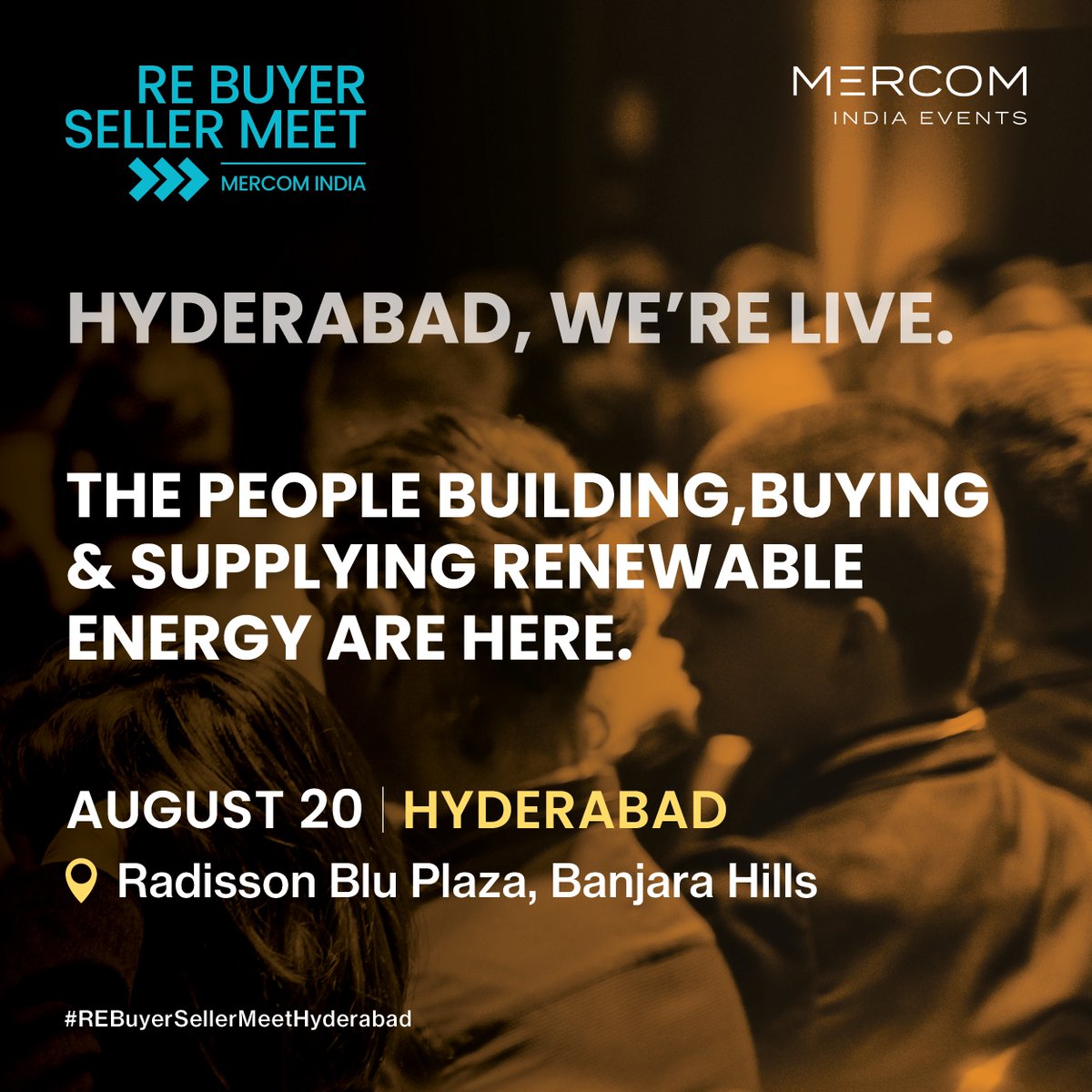 MercomIndia's tweet photo. Hyderabad, we’re live.
The people building, buying & supplying renewable energy are in the room.
Today: Mercom market insights, product discovery, supplier talks, and business connections.
The market is here. The conversations have started.
#REBuyerSellerMeet #MercomIndia https://t.co/RsQ2GENo7E