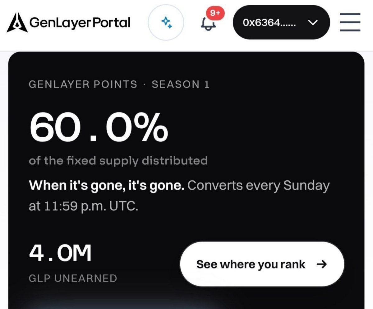 Genmeimaii's tweet photo. Now you can claim Genlayer GLP Points 

Here: https://t.co/FiuTv0ai2p

Claim before 31/8/2026 or it returns to the available pool. https://t.co/TVMbjbwmrR