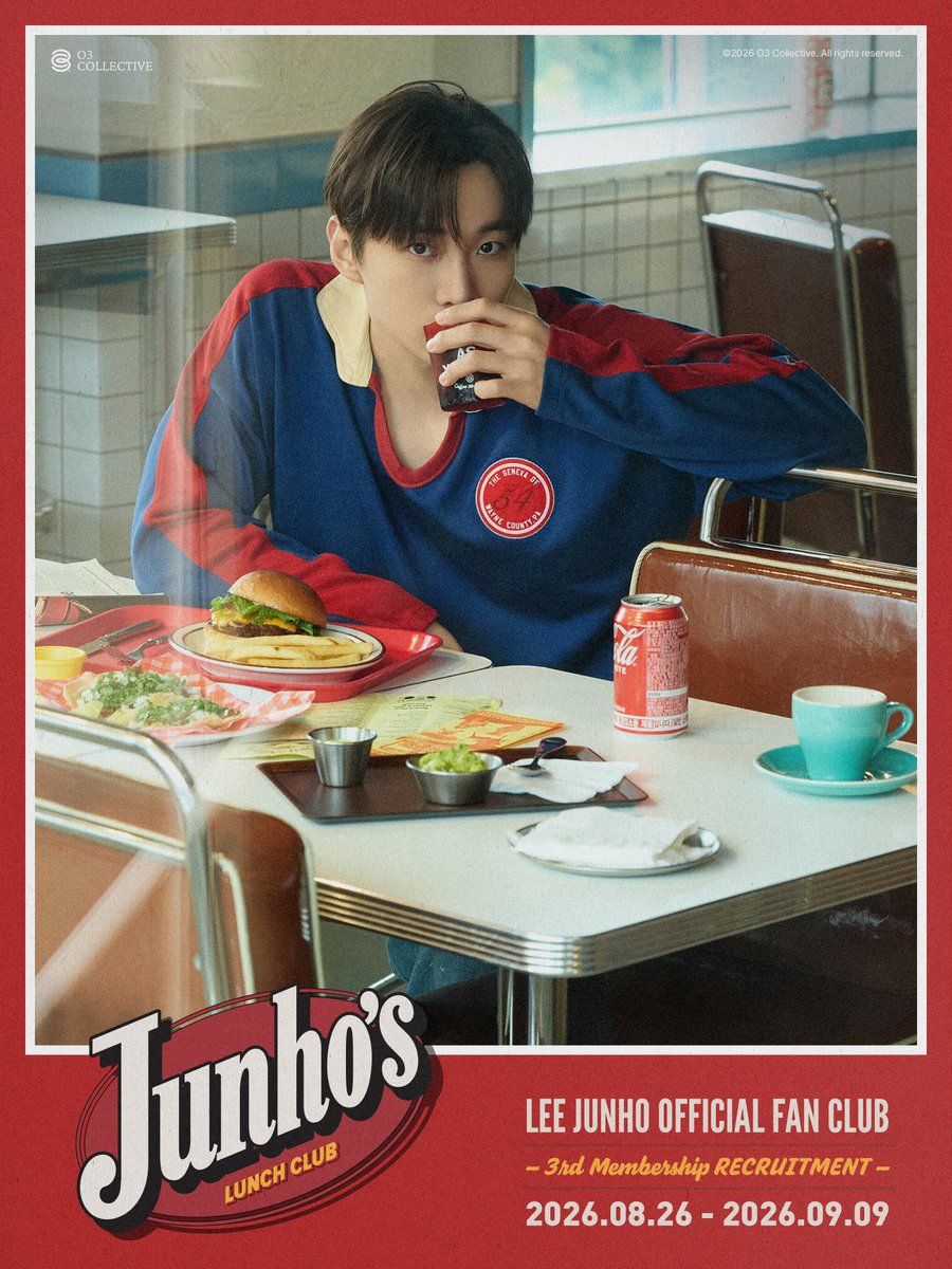 follow_leejunho's tweet photo. LEE JUNHO 3RD OFFICIAL FANCLUB
MEMBERSHIP RECRUITMENT

Junho's LUNCH CLUB

🍔 2026.08.26 WED 14:00
~ 2026.09.09 WED 23:59 (KST)

#이준호 #LEEJUNHO
#O3Collective https://t.co/O0zwhRPSwg