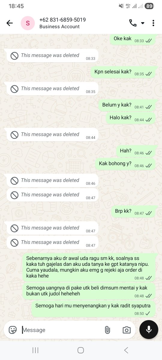 moodynutss's tweet photo. @raralvhk @ashelhr Kak, gausa mau, dia pen1pu kak, aku abis ditipunya  80k trs dia minta lgi 250k kak @raralvhk https://t.co/tzAvuIelTF