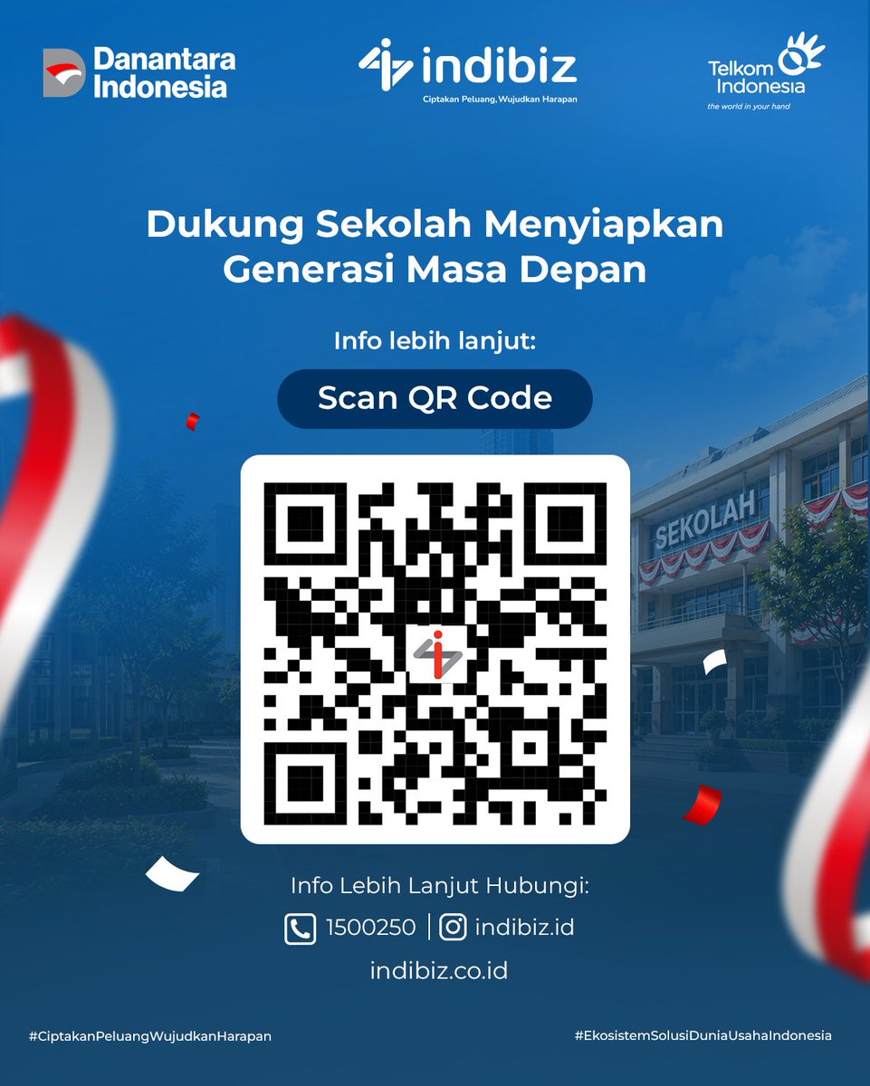 Indibiz_ID's tweet photo. Dukung semangat belajar dengan koneksi super cepat! 📚
Bagi para pelaku usaha dan pengelola di sektor pendidikan (sekolah swasta, bimbel, hingga tempat kursus), saatnya tingkatkan kualitas layanan belajar-mengajar Anda di momen kemerdekaan ini. https://t.co/sCV2b2WtUP
