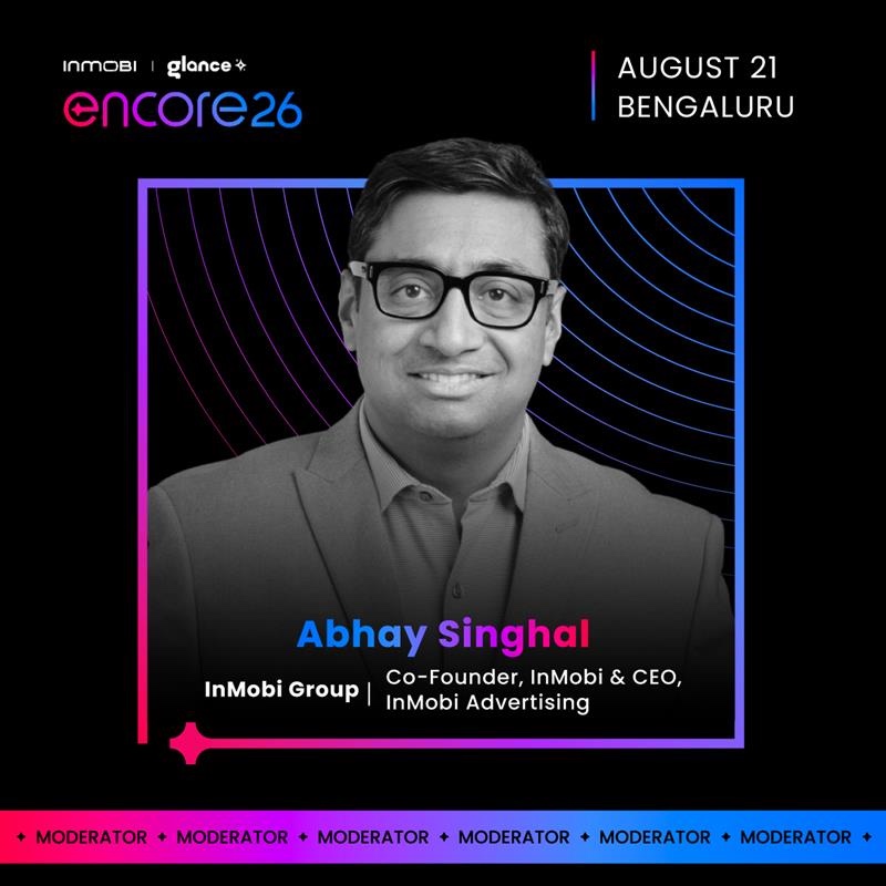 InMobi's tweet photo. Excited to announce a fireside chat at Encore 2026 between Abhay Singhal, Co-Founder of InMobi and CEO of InMobi Advertising, and Padma Shri Prof. Manindra Agrawal, Director of IIT Kanpur.

📍 Bengaluru | 21 Aug
Register here - https://t.co/7rQx3k6qye

#Encore2026 https://t.co/KHfG6p5BXE