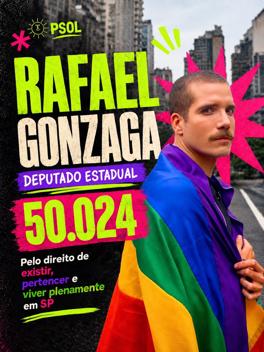 RafaGonzagaSP's tweet photo. Nossa luta agora tem número! GRAVEM: 50.024 ✊🌈
ESPALHEM ESSA CANDIDATURA, COMPARTILHEM, MANDEM PROS AMIGOS, FAMÍLIA, VIZINHOS! BORA FAZER HISTÓRIA EM OUTUBRO! ✊🔥 #VoteLGBT #LGBTsNoPoder #Eleições2026 https://t.co/HQUZRti9a8
