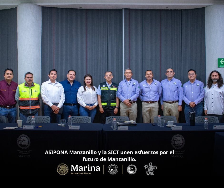 ASIPONA_Man's tweet photo. Se llevó a cabo una reunión de trabajo con la Secretaría de Infraestructura, Comunicaciones y Transportes (SICT) para revisar los proyectos estratégicos que actualmente se desarrollan en Manzanillo, así como las obras previstas para el futuro. https://t.co/XSnAAJKNZ3