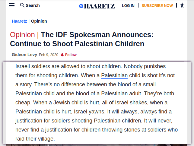 Classicist9999's tweet photo. @TuckerCarlson ☪️👩‍👦‍👦🔫✡️🇮🇱🕎Shooting children is an official policy of 'Israel.'

Did you catch that? An official policy approved by the government—not some random jewish soldier, but a systematic policy of murdering &amp; maiming kids.

✅➡️Follow @Classicist9999 https://t.co/eRT81HAw4G