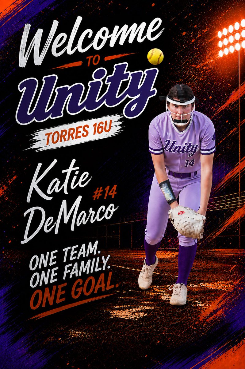 UnityTorres16U's tweet photo. Welcome this 5’10 LHP @KatieDeMarco14 
and her family to our Unity Family. We loaded up to go deep in events. Excited to add Katie to the pitching staff. 
@UnityNewJersey @VAUnitySB @UnityCoachJosh @LineDsoftball @NEFLfastpitch @ExtraInningSB https://t.co/gU9hsF0bfj
