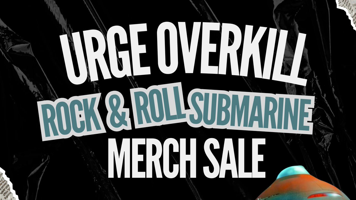 UrgeOverkill's tweet photo. CAN YOU HEAR ME UO?!
We're having a sale for ALL Rock&amp;Roll Submarine items.

Shop Rock&amp;Roll Submarine CD, Unisex and Ladies Tees.
https://t.co/0AChRXVNxD https://t.co/kgBpTkbfB6